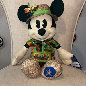 Disney Mickey Mouse Plush in Black, White, Green, Yellow, Red, Brown